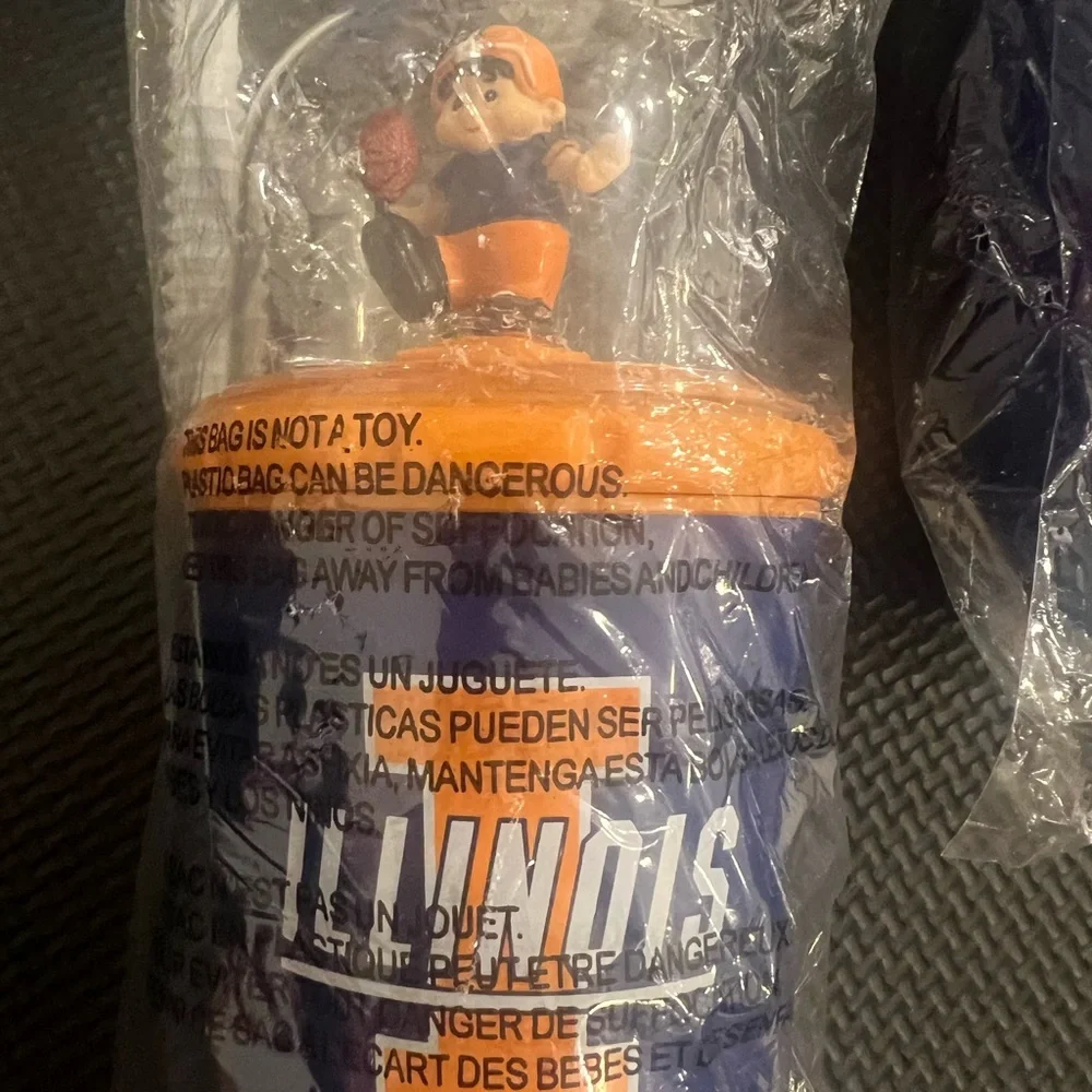 9 Illinois collegiate football mascot tumblers cups with straw birthday